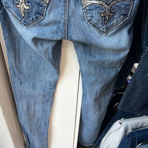 Rock Revival Charlotte Skinny Jeans Size 27 Bling Sequin Pockets - Picture 6 of 7